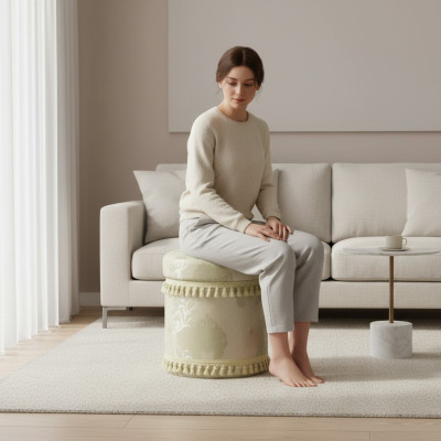 Design Stołek Design Podnóżek Podkładka Ottoman Siedziba Włókienniczy Szezlong Pufa