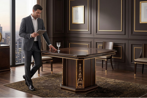 Stół obiadowy drewniany stół Drewno stoły jadalnia Design Luxury Meble arredoclassic