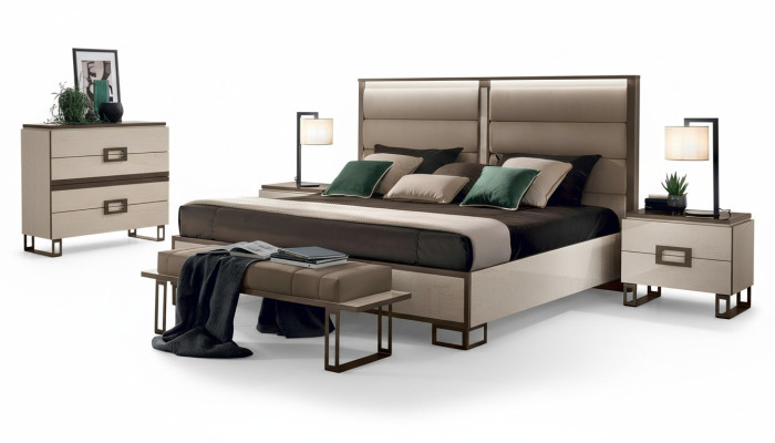 Łóżko 2x Stolik nocny 3 szt. Sypialnia Zestaw Design Nowoczesne Luksusowe łóżka Meble Nowe