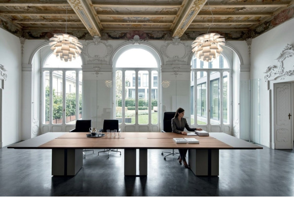 Kancelaria Prawna Drewno Design Office Meble Spotkanie stoły Konferencja Tabela Moderne