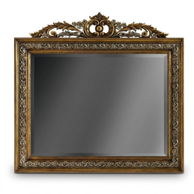 Klasyczny designerski Lustro połysk ścienny Square Baroque Gold Model BV1579O