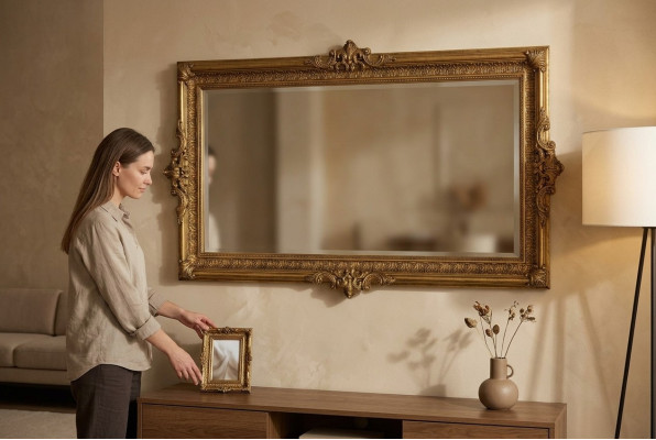 Meble Living Interior Design Ściana Lustro Szafa Nowy połysk dekoracji ściennych