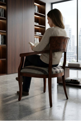 Krzesło z Podłokietnik Krzesło do jadalni Drewno Nowa jadalnia Krzesła Design Fotel Déco