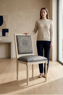 Krzesło Krzesło do jadalni Drewno Material jadalnia Krzesła Design Fotel Brown New Lean