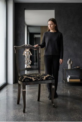 Krzesło Tapicerowane Brązowe Krzesła Krzesło do Jadalni Krzesło Biurowe Fotel Fotel Krzesło Design
