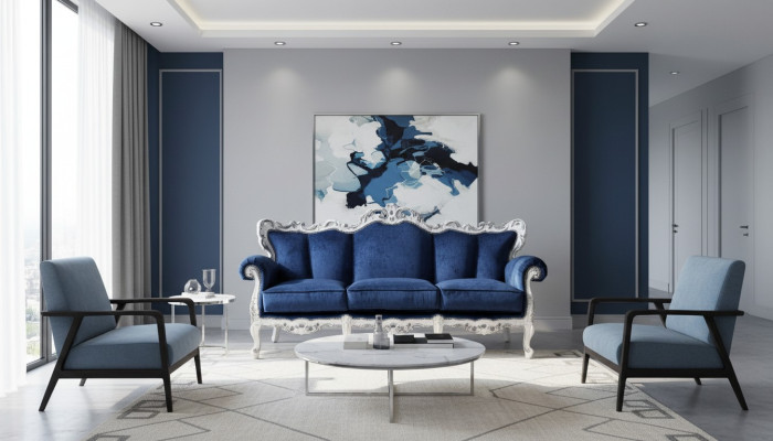 Włókienniczy Sofa Kanapa Podkładka Sofa 3 miejsce siedzące Kanapy Sofy Art deco trzymiejscowe Nowe