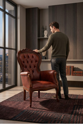 Fotel Designer Krzesło Podkładka Relaks Materiał Włókienniczy Lounge Club Meble Jednomiejscowe Nowe