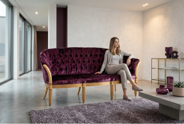 Sofa Trzyosobowa Sofa Klasyczna Nowa Podkładka 3 miejsce do siedzenia Skóra Kanapy