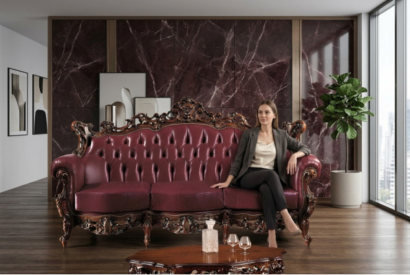 Chesterfield 3 miejsce do siedzenia Sofa Skóra Sofa Kanapy Luxury Design Italian Meble