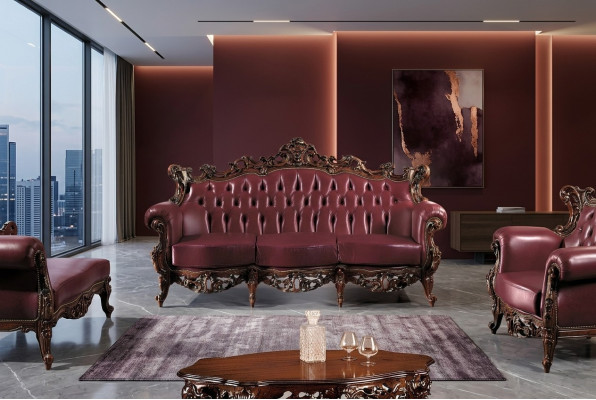 Chesterfield 3 miejsce do siedzenia Sofa Skóra Sofa Kanapy Luxury Design Italian Meble