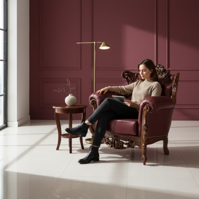 Fotel 90 x 82 cm Kanapa Podkładka Designer Skóra 1 miejsce siedzące Podkładka Siedziba Kanapy Nowość