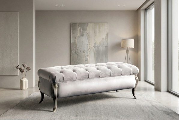 Chesterfield Design Stołek Pufa Owalna Podnóżek Meble Taboret Tapicerowany