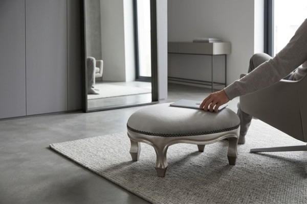 Stołek Podkładka Siedziba Włókienniczy Relaks Sofa Boczna Kanapa Stołek R1 Designer Luxury