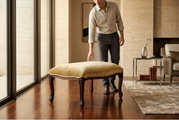 Ławki mieszkalne Siedziba Włókienniczy Beige Design Stołek Ottoman Foot Zgłoszenie Meble