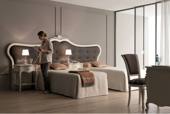 Meble hotelowe 2x łóżka Design Modern Sypialnia Luxury Meble 2-częściowe. ustawić