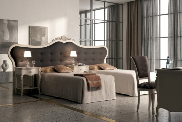 Meble hotelowe 2x łóżka Design Modern Sypialnia Luxury Meble 2-częściowe. ustawić