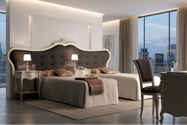 Meble hotelowe 2x łóżko + Stolik nocny Design Modern Luxury Meble 3-częściowe. ustawić