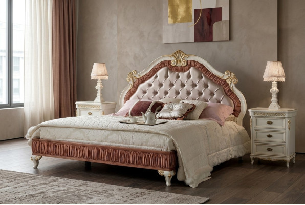 Design Modern Luxury łóżka Meble New Łóżko 2x Stolik nocny 3 szt. Zestaw Sypialni