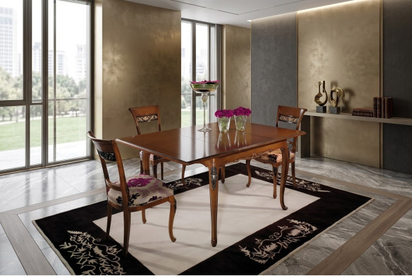 Stoły do ​​jadalni Meble 110x110cm stoły HolzZimmer Design Stół obiadowy Drewno Tabela Classic