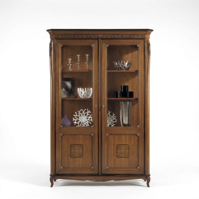 Witryny Szkło Szafa Prawdziwe drewno Gablota salon Meble Kredens Massive Drewno