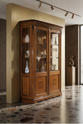Meble Duże Drewno Brąz Gablota Luksusowa Witryna Design Meble Włoskie