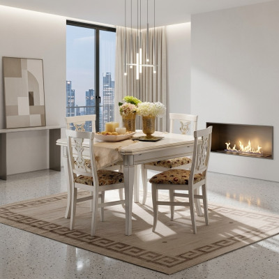 Meble Meble stoły Solidne drewno Tabela Nowy Luksus Stół obiadowy Italian Design