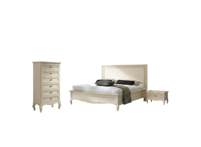 Łóżko Design Classic Luxury Grupa Drewno Łóżko Stolik nocny Zestaw Sypialnia 4-częściowy