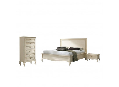 Łóżko Design Classic Luxury Grupa Drewno Łóżko Stolik nocny Zestaw Sypialnia 4-częściowy