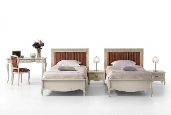 Design Sypialnia Kompletny zestaw Sypialnia 6-częściowy Łóżko Stolik nocny Sekretarzyk Drewno
