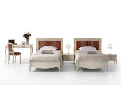Design Sypialnia Kompletny zestaw Sypialnia 6-częściowy Łóżko Stolik nocny Sekretarzyk Drewno