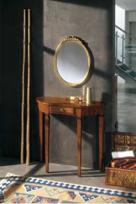 Meble w stylu Art Deco Stół konsolowy Lustro Drewno Włoskie stoły konsole 2 szt