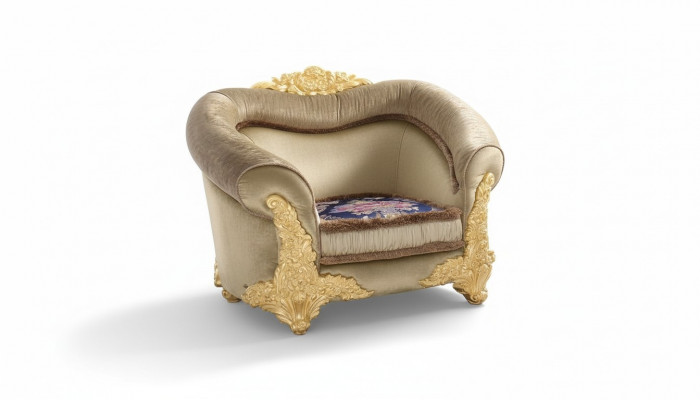1 miejsce siedzące Fotel Design Art déco Krzesło Podkładka Club New Relaks Materiał Włókienniczy Lounge