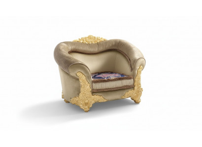 1 miejsce siedzące Fotel Design Art déco Krzesło Podkładka Club New Relaks Materiał Włókienniczy Lounge