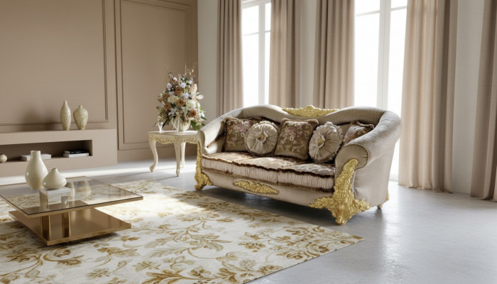 Meble sofa tekstylna Baroque 3 Siedziba Klasyczna sofa trzyosobowa Couch Podkładka