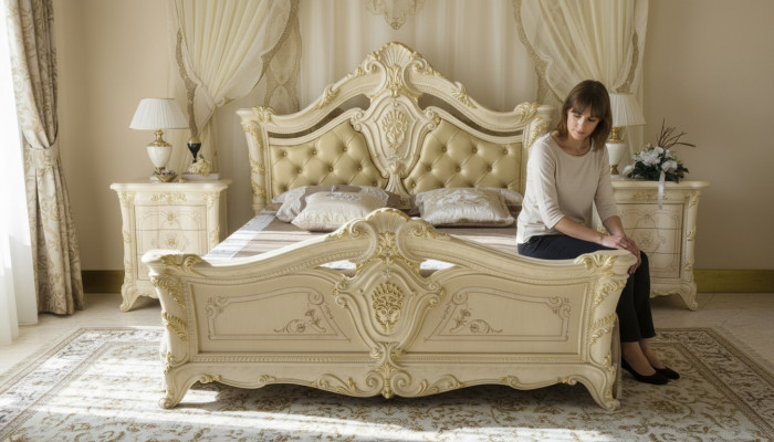Chesterfield Sypialnia Barokowe Meble Włókiennicze Classic Łóżko Luxury