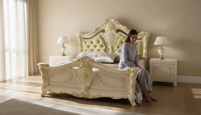 Sypialnia Luksusowe Łóżko Stolik nocny Kredens Kompletny zestaw Meble Hotel