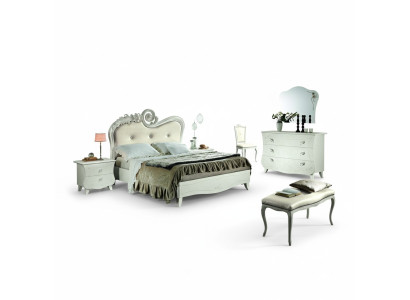 Design Meble Classic Luksusowe łóżko Nowe Łóżko 2x Stolik nocny Sypialnia Zestaw 3szt