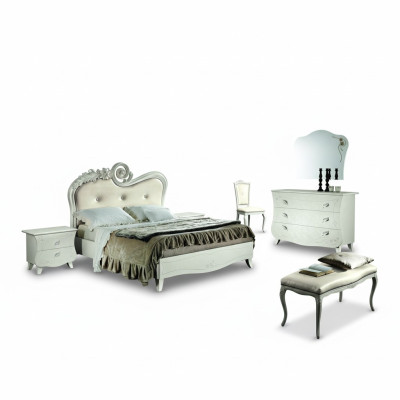 Łóżko klasyczne Luksusowe łóżko Chesterfield Meble Sypialnia Baroque Hotel Materiał