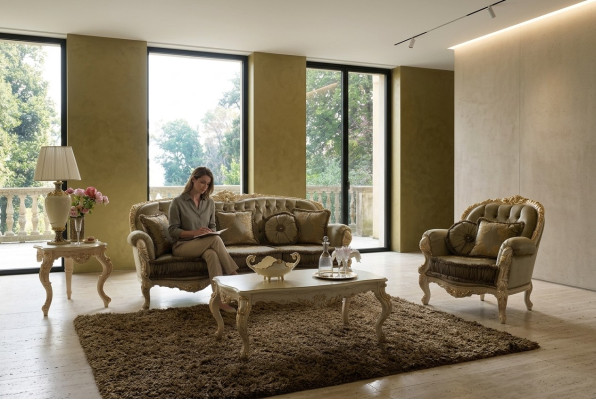 Sofa włoskiego projektu Zestaw sofowy 3+1 miejsce do siedzenia Sofa Podkładka Ustawić Meble