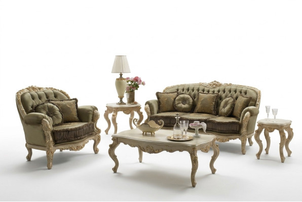 Zestaw wypoczynkowy 3+2 miejsce do siedzenia Design Podkładka Sofy Włókiennicze Relaks Classic New Brown