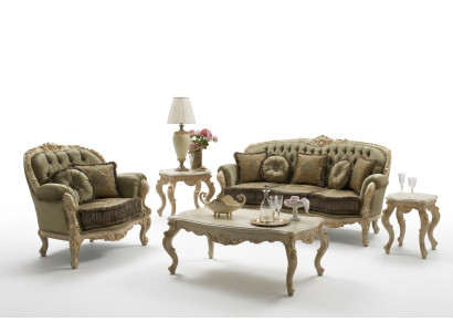 Zestaw wypoczynkowy 3+2 miejsce do siedzenia Design Podkładka Sofy Włókiennicze Relaks Classic New Brown