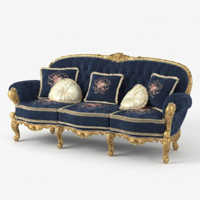 Sofa trzyosobowa Chesterfield Classic Żywy krajobraz włókienniczy Sofy 3 Siedziba New