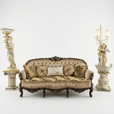 Klasyczna trzyosobowa sofa rozkładana Podkładka Meble Chesterfield 3 Siedziba sofa materiałowa