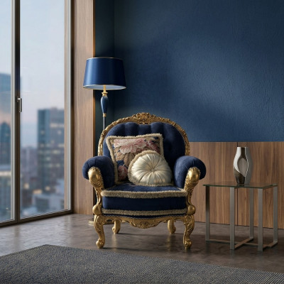 Nowość Fotel Sofy Kanapa Classic Włókienniczy Classic Meble Luxury 1 miejsce do siedzenia Sofa