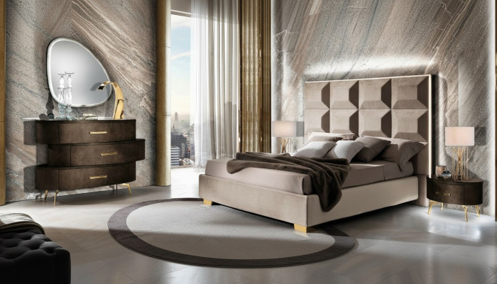 Zestaw łóżkowy Design Classic łóżko Stolik nocny Kredens 4-częściowy. Sypialnia