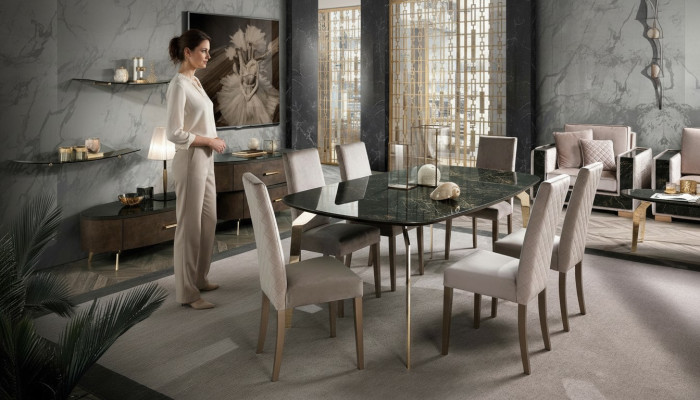 Stół obiadowy Czarny Designerskie stoły Modern Design Meble Luksusowa jadalnia Tabela Kuchnia