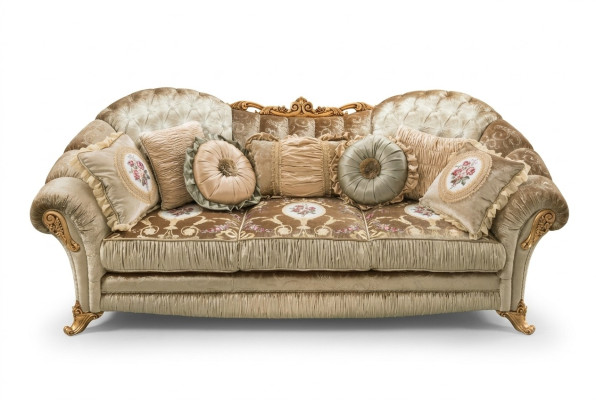 Barokowe Rokoko 3 miejsce do siedzenia Sofa Włókienniczy Sofa Kanapy Luksusowy Design Włoskie meble