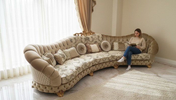 Żywy krajobraz Narożnikowa kanapa Okrągłe Kanapa Siedziba Podkładka Sofa Luxury Meble Sofas Włochy