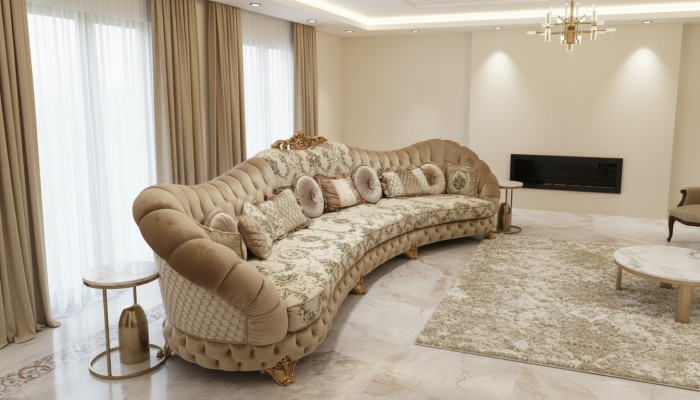 Żywy krajobraz Narożnikowa kanapa Okrągłe Kanapa Siedziba Podkładka Sofa Luxury Meble Sofas Włochy