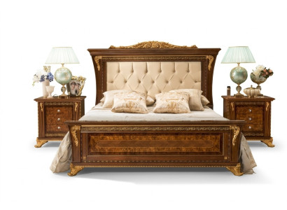 Łóżko Design 2x Szafki nocne Zestaw Sypialnia 3-częściowy Meble Classic bed